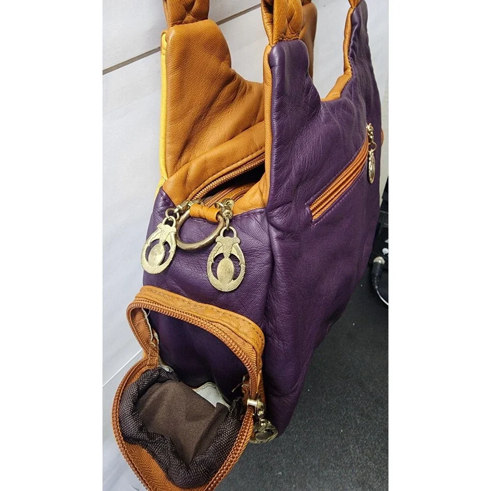 Vintage Y2K Boho Patchwork Shoulder Bag Colorful Rhinestone Studded Multi Pocket
